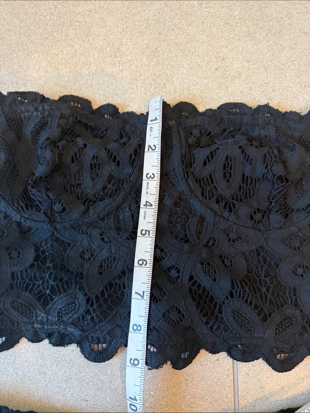 Free people set black Lace Strapless Crop Top and High-Waist Shorts size small - Picture 8 of 8